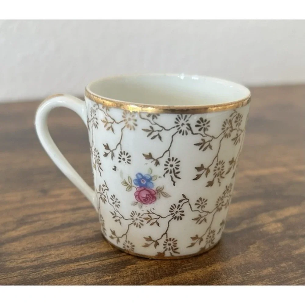 2-PC Vintage Limoges‎ France Souvenir De Paris Porcelain Espresso Cup & Ashtray